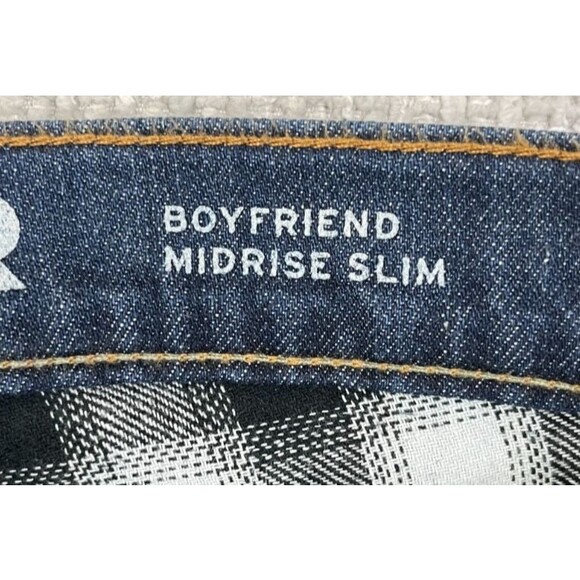 Eddie Bauer Boyfriend Slim Flannel Lined Jeans Women's Size 6P Blue Denim Pants - Picture 6 of 12